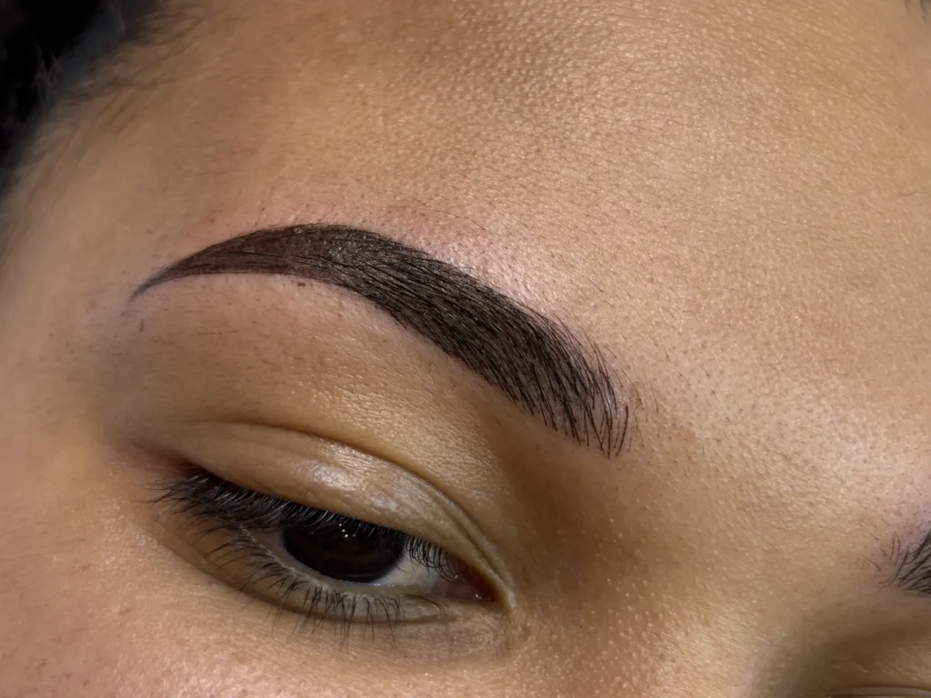 Sourcil après microblading, effet poil à poil naturel